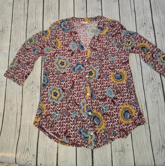 AMANA Women’s Floral Long Sleeve Top - Size M - Picture 5 of 9